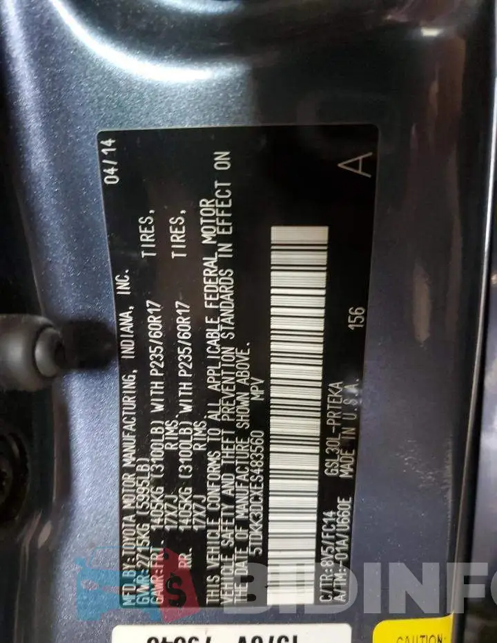 5TDKK3DCXES483560 Photo# 13