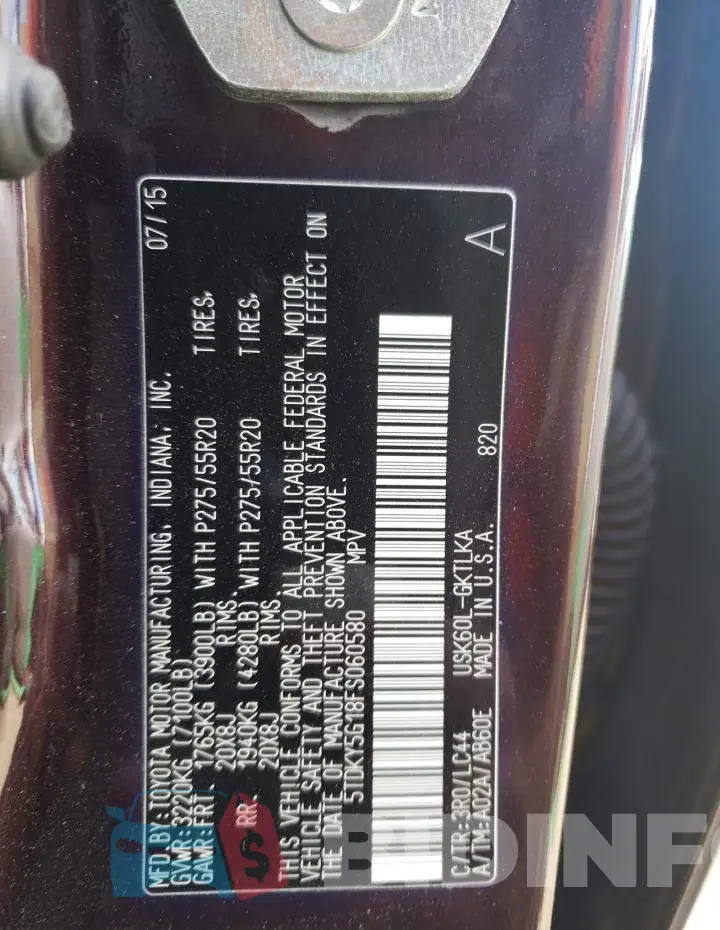 5TDKY5G18FS060580 Photo# 12