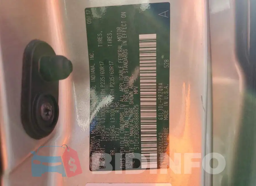 5TDYZ3DC8HS888925 Photo# 13