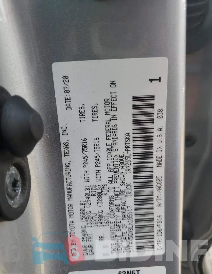 5TFAX5GN8LX185117 Photo# 12