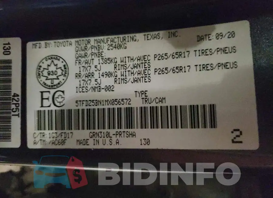 5TFDZ5BN1MX056572 Photo# 10