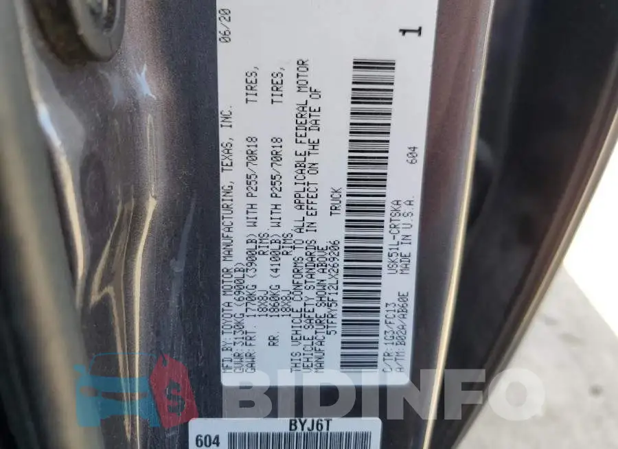 5TFRY5F12LX269206 Photo# 12
