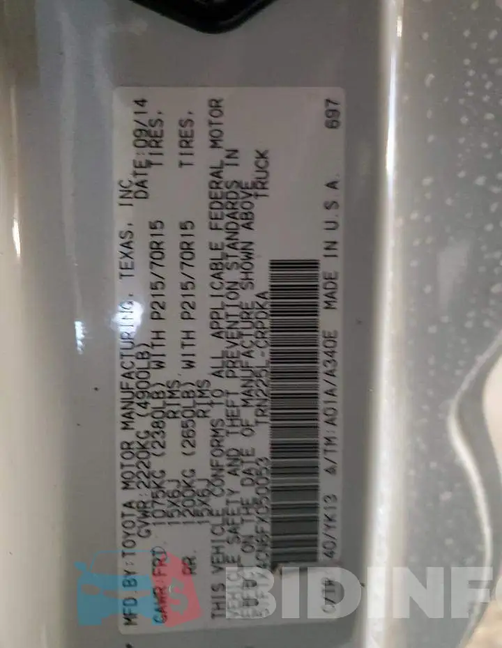 5TFTX4CN6FX050053 Photo# 12