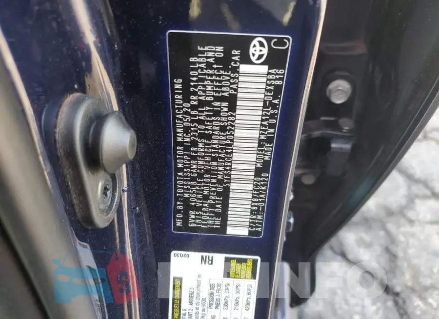 5YFS4RCE4LP052282 Photo# 12