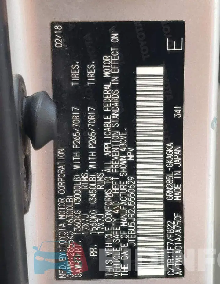 JTEBU5JR2J5550629 Photo# 12