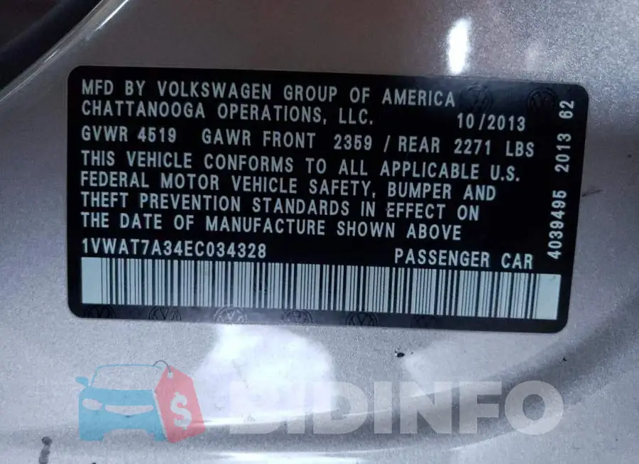 1VWAT7A34EC034328 Photo# 12