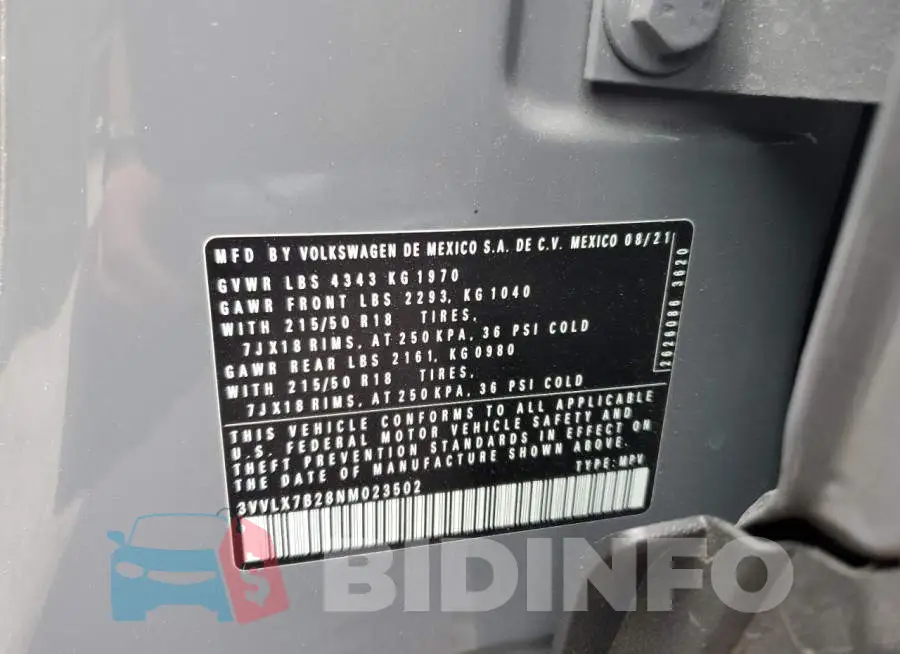3VVLX7B28NM023502 Photo# 13