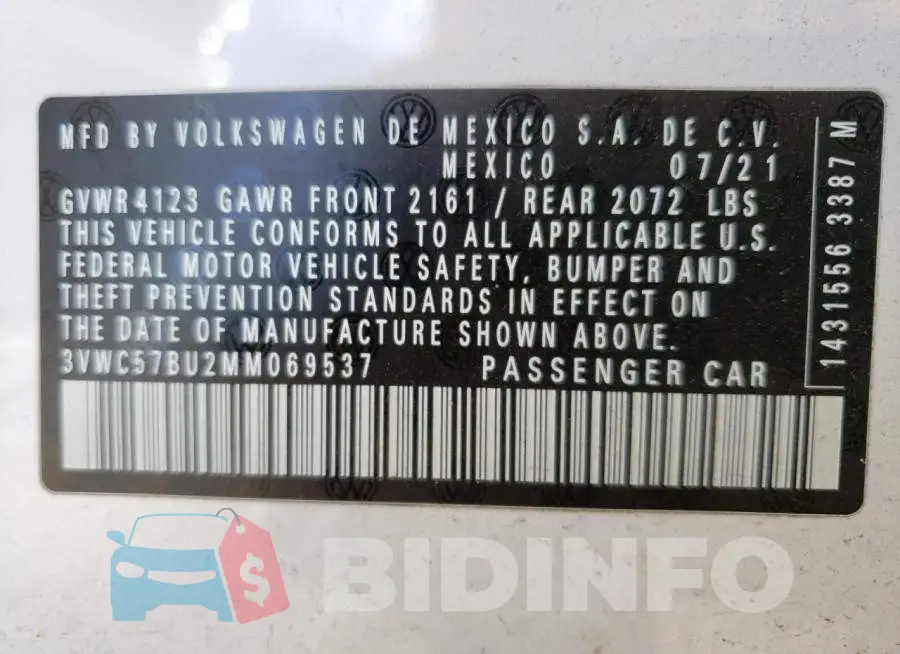 3VWC57BU2MM069537 Photo# 10