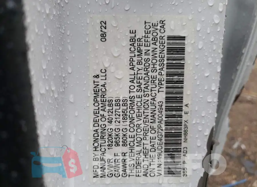 19UDE4G72PA004943 Photo# 13