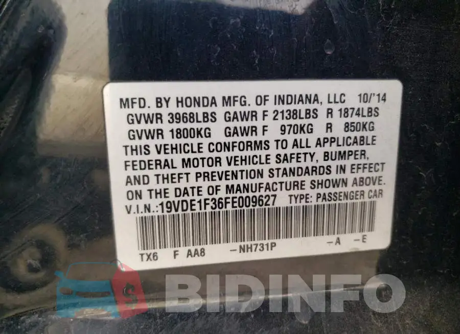 19VDE1F36FE009627 Photo# 12