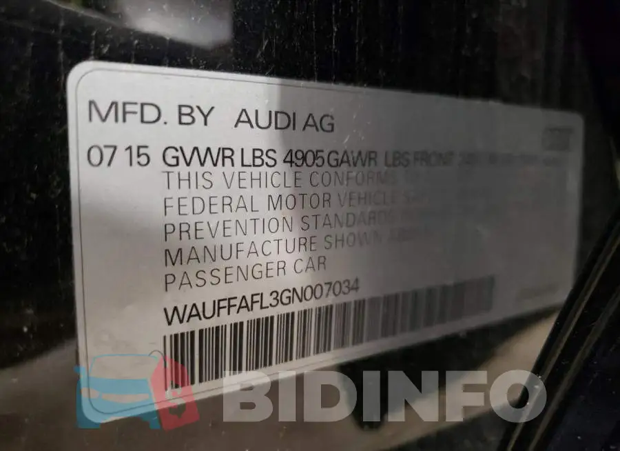 WAUFFAFL3GN007034 Photo# 12
