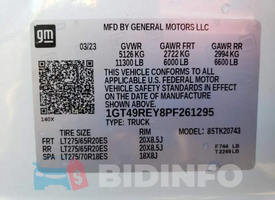 1GT49REY8PF261295 Photo# 12