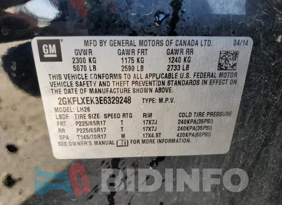 2GKFLXEK3E6329248 Photo# 13