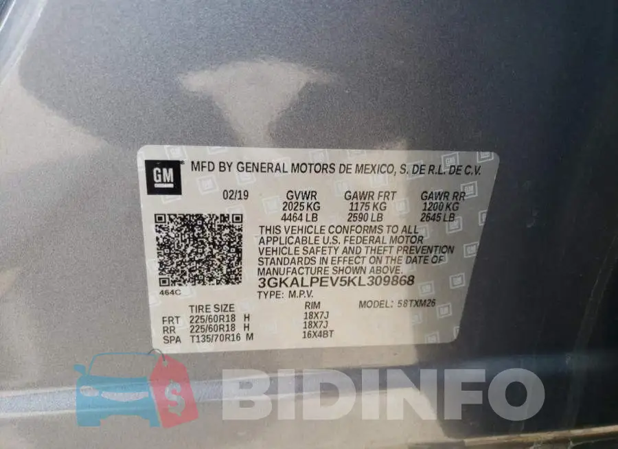 3GKALPEV5KL309868 Photo# 13