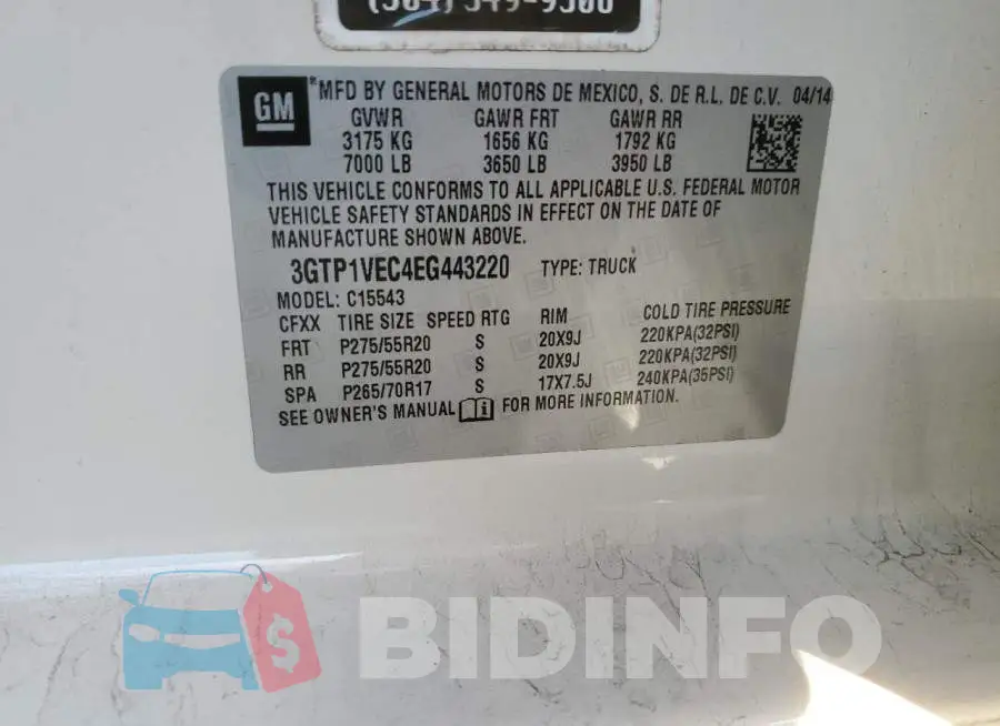 3GTP1VEC4EG443220 Photo# 12