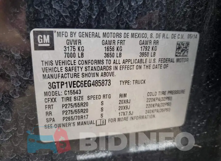 3GTP1VEC6EG485873 Photo# 12