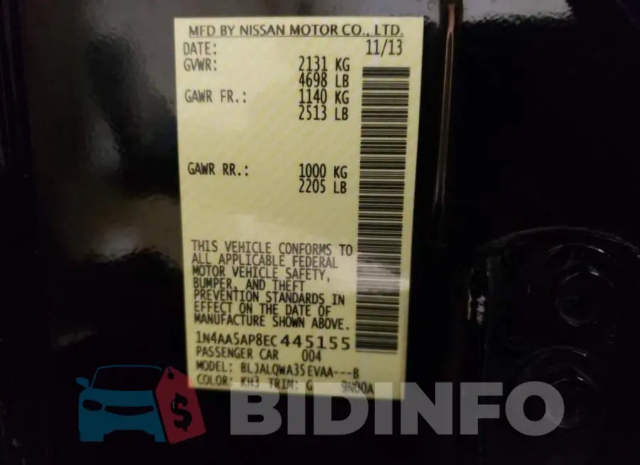 1N4AA5AP8EC445155 Photo# 12