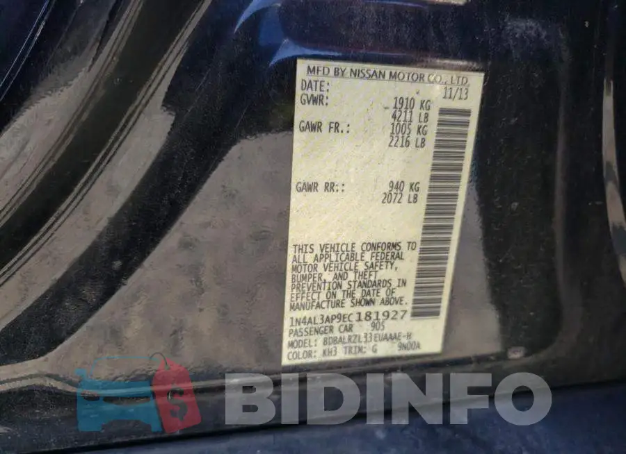 1N4AL3AP9EC181927 Photo# 13