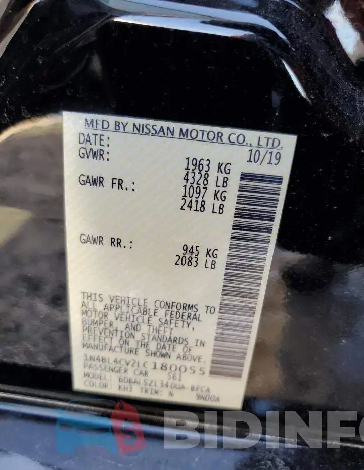 1N4BL4CV2LC180055 Photo# 14