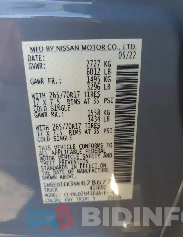1N6ED1EK3NN678677 Photo# 12