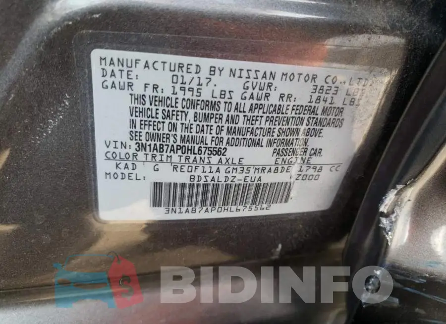 3N1AB7AP0HL675562 Photo# 12