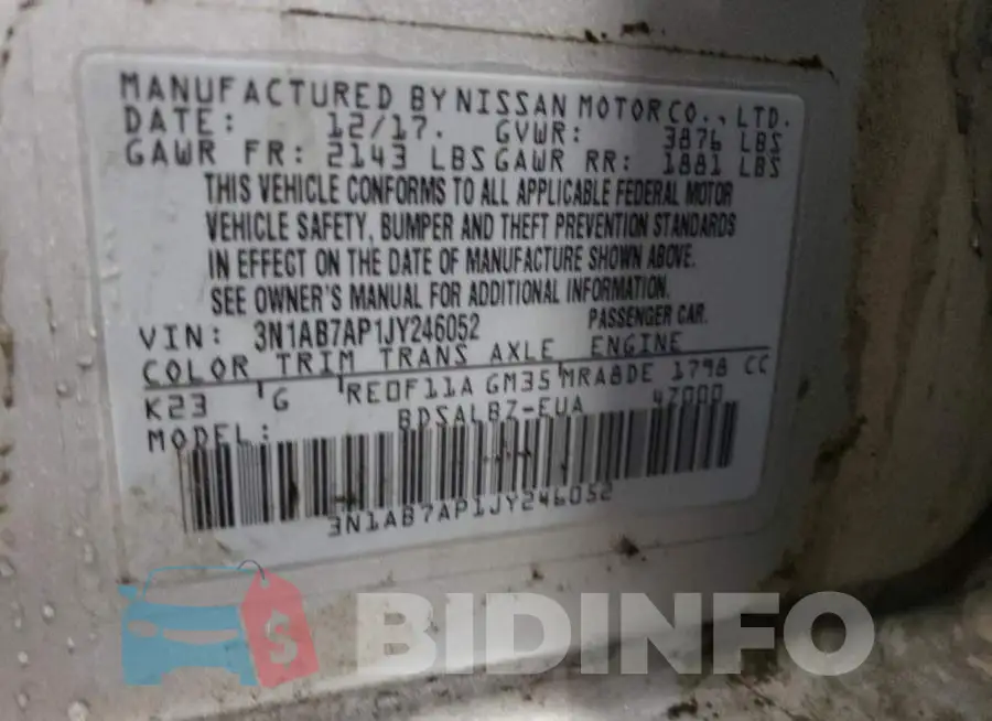 3N1AB7AP1JY246052 Photo# 12