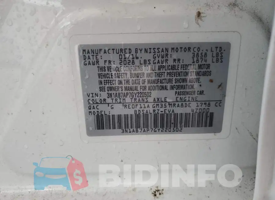 3N1AB7AP7GY220502 Photo# 12