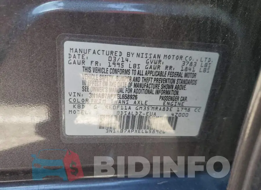 3N1AB7APXEL658926 Photo# 12