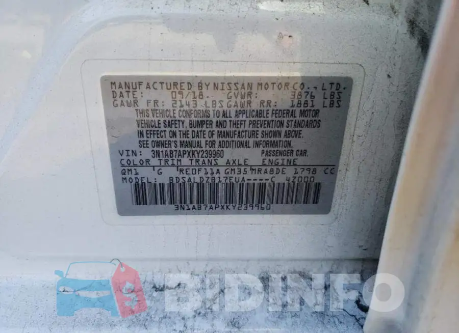 3N1AB7APXKY239960 Photo# 12