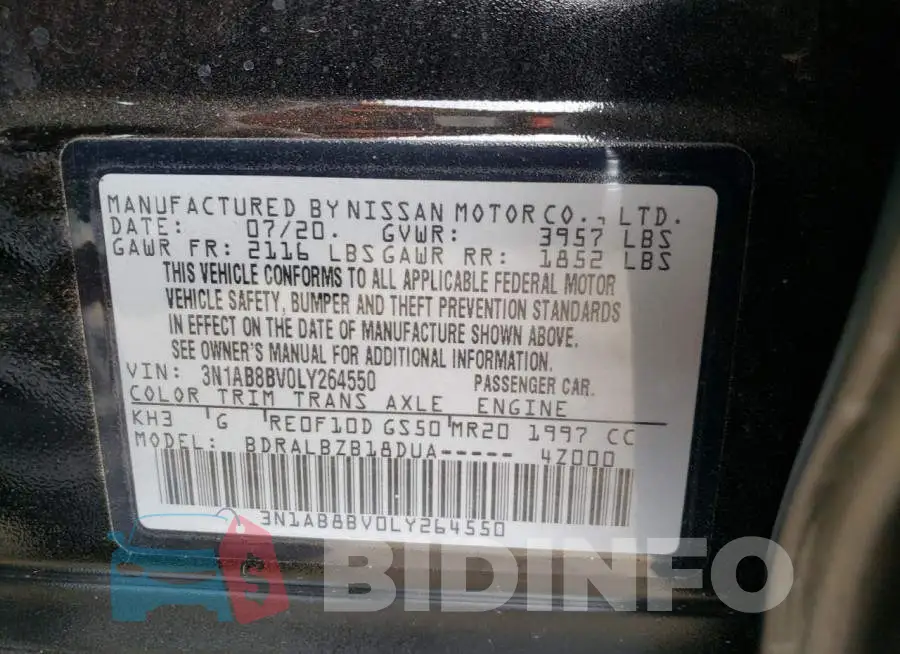 3N1AB8BV0LY264550 Photo# 12