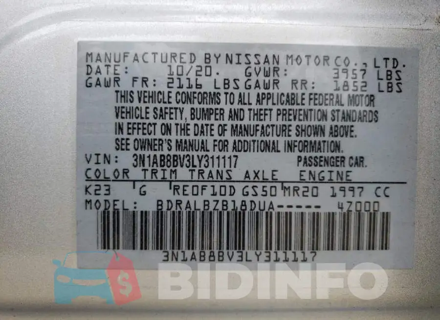 3N1AB8BV3LY311117 Photo# 12