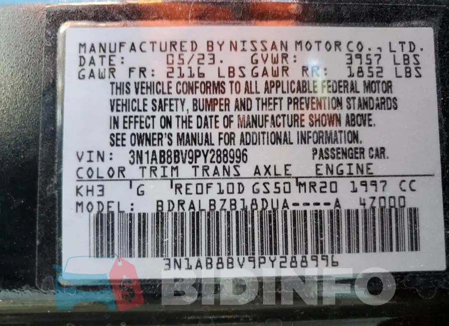 3N1AB8BV9PY288996 Photo# 13