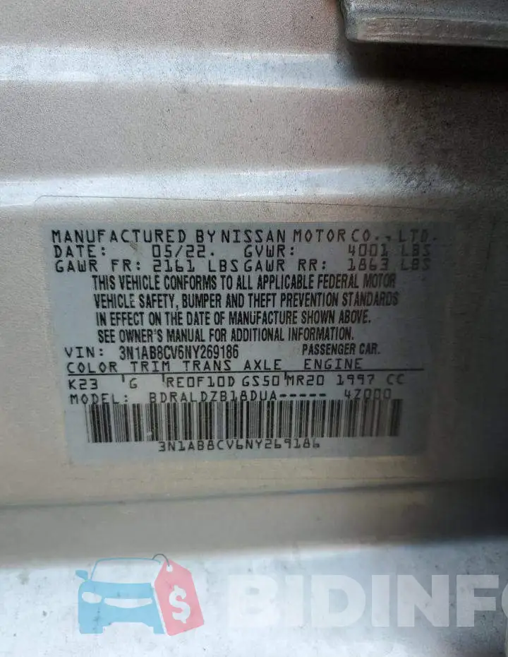 3N1AB8CV6NY269186 Photo# 13