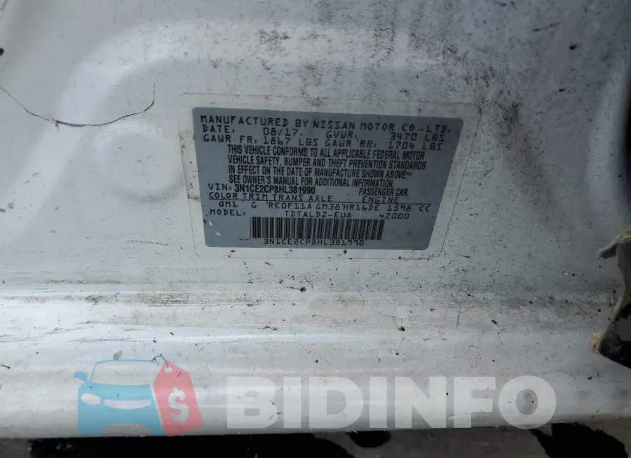 3N1CE2CP8HL381990 Photo# 12