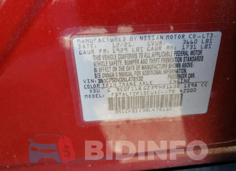 3N1CP5DV3NL478132 Photo# 12