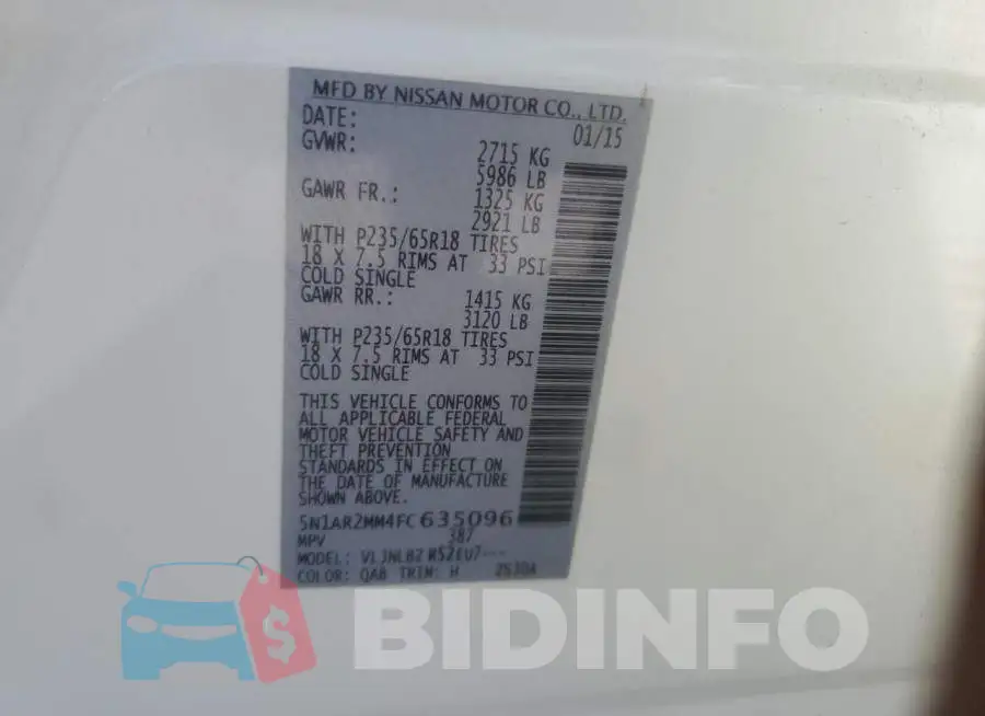 5N1AR2MM4FC635096 Photo# 13