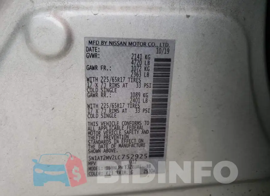 5N1AT2MV2LC752925 Photo# 13