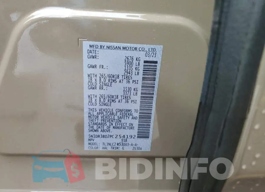 5N1DR3BD2PC254192 Photo# 13
