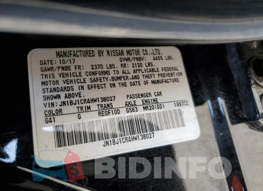 JN1BJ1CR4HW138027 Photo# 14