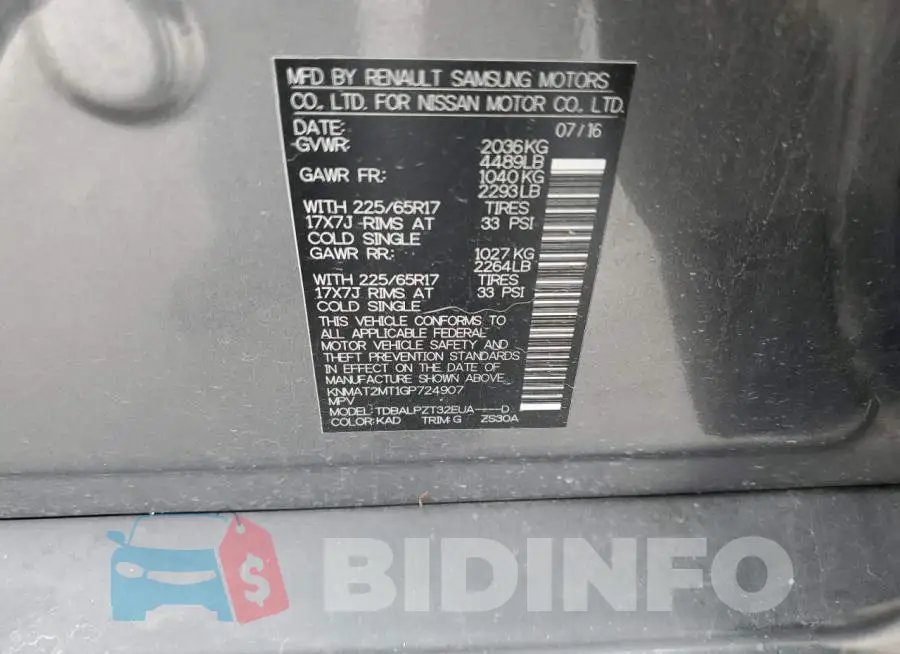 KNMAT2MT1GP724907 Photo# 13