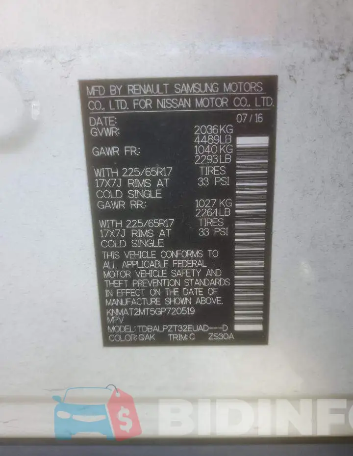 KNMAT2MT5GP720519 Photo# 13