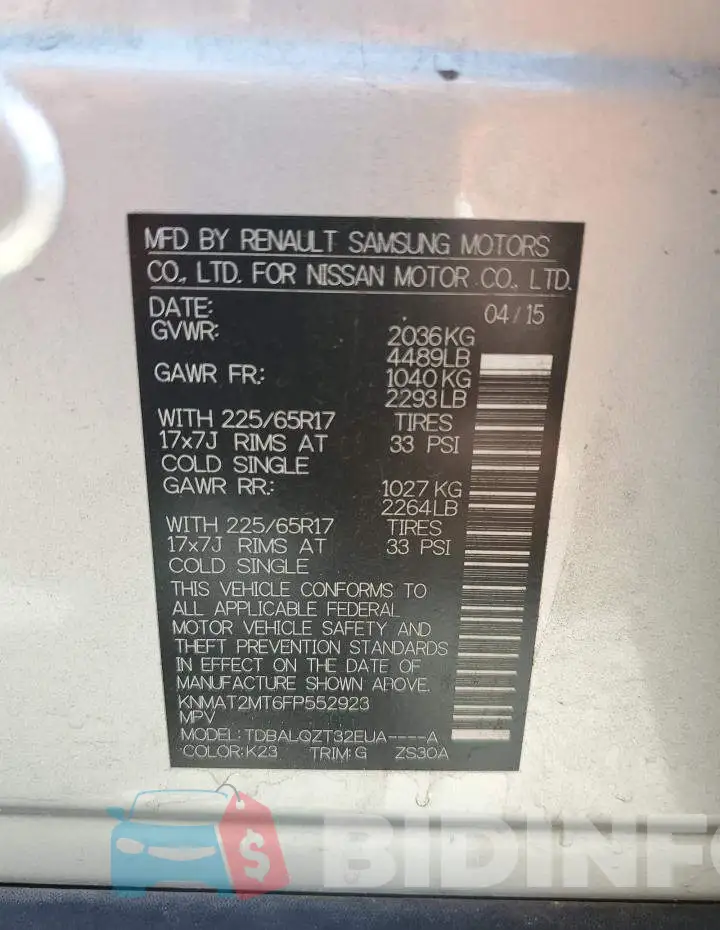 KNMAT2MT6FP552923 Photo# 13