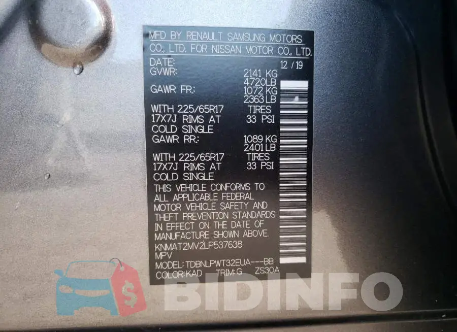 KNMAT2MV2LP537638 Photo# 12