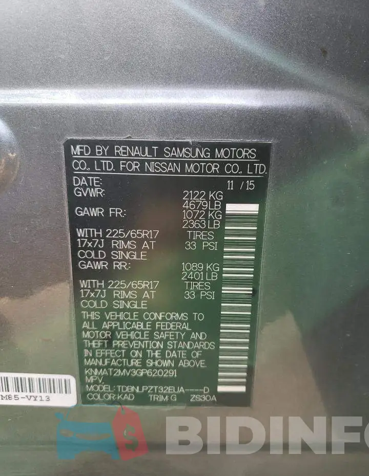 KNMAT2MV3GP620291 Photo# 13