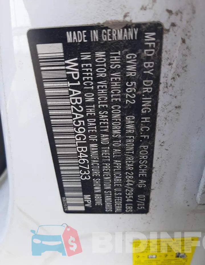 WP1AB2A59GLB46733 Photo# 12