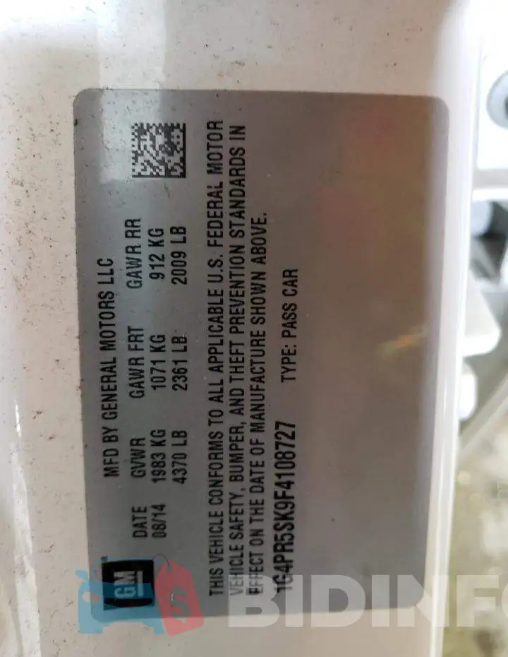 1G4PR5SK9F4108727 Photo# 12