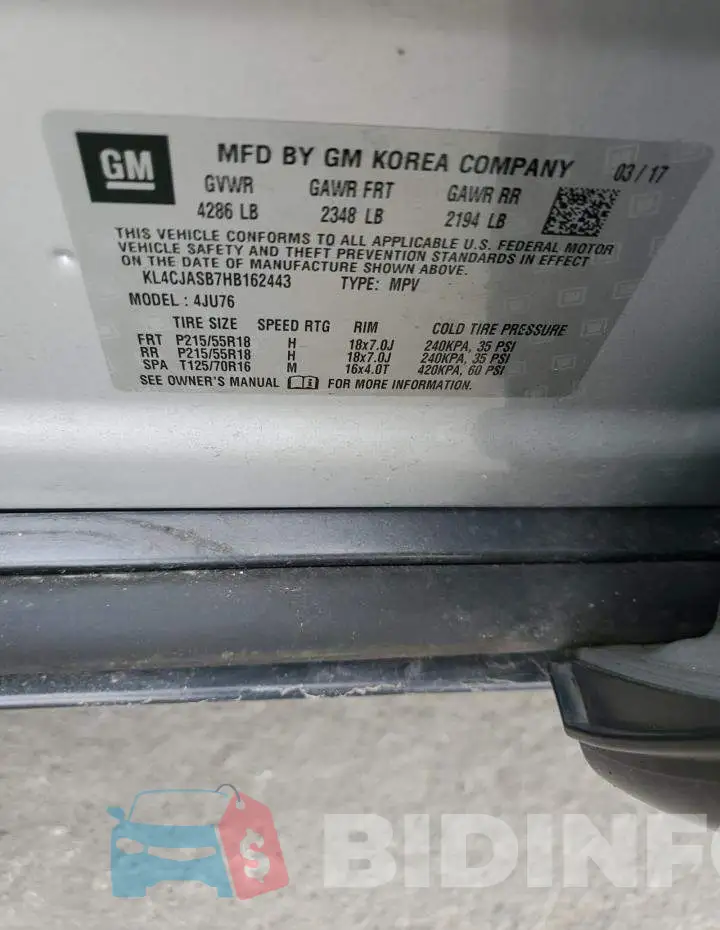 KL4CJASB7HB162443 Photo# 13