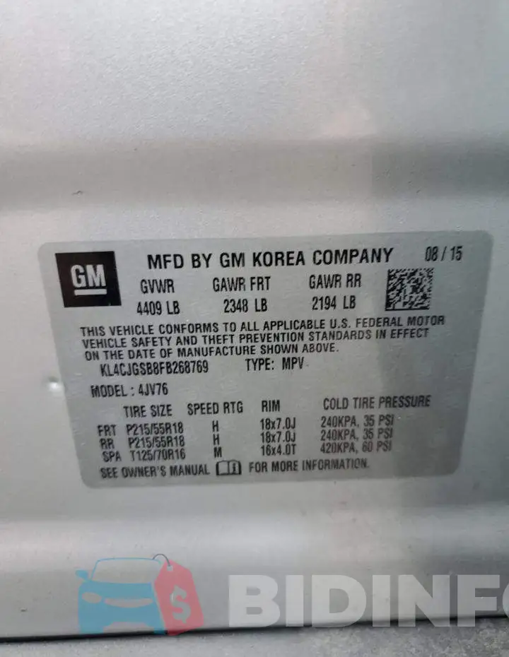 KL4CJGSB8FB268769 Photo# 12