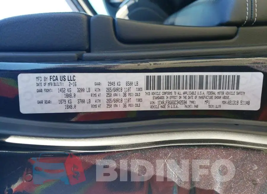 1C4RJFBG6GC342594 Photo# 12