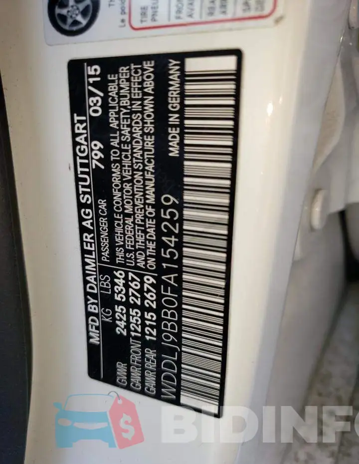 WDDLJ9BB0FA154259 Photo# 12